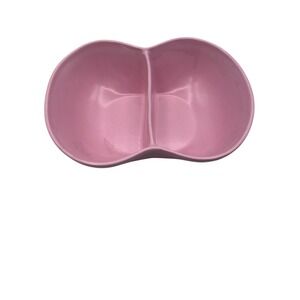 Vtg. MARCREST OVEN PROOF Pink Two‎ Compartment Divided Serving Bowl Made in USA